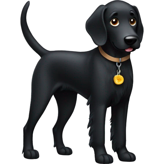 Long black dog emoji