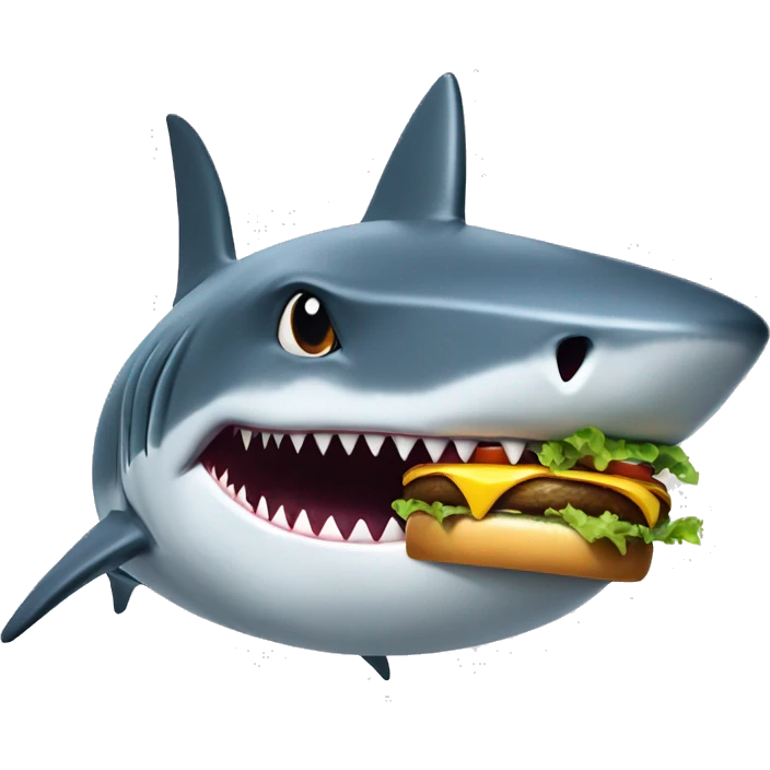Shark eating a cheeseburger  emoji