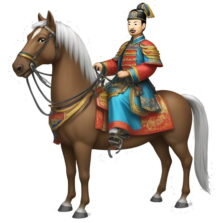Chinese Qing dynasty general on horse emoji