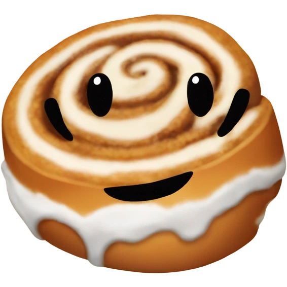 Cartoon style cinnamon roll emoji