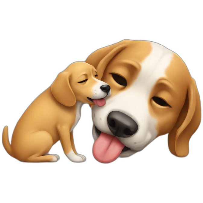 dog licking a dog emoji