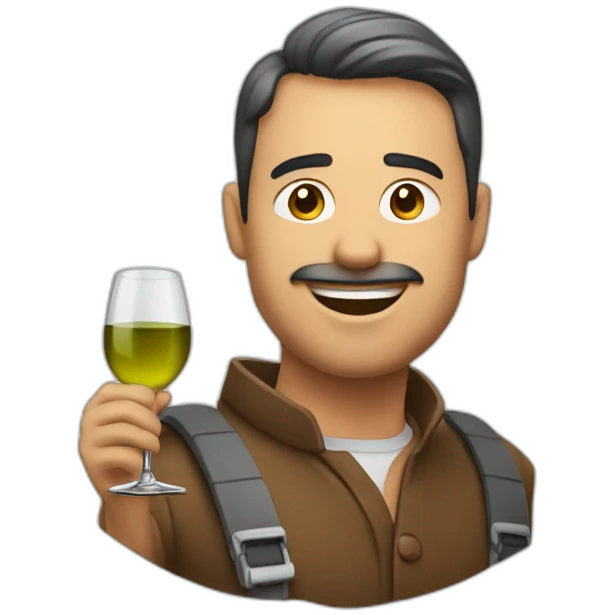 Homme avec une bouteille de vin emoji