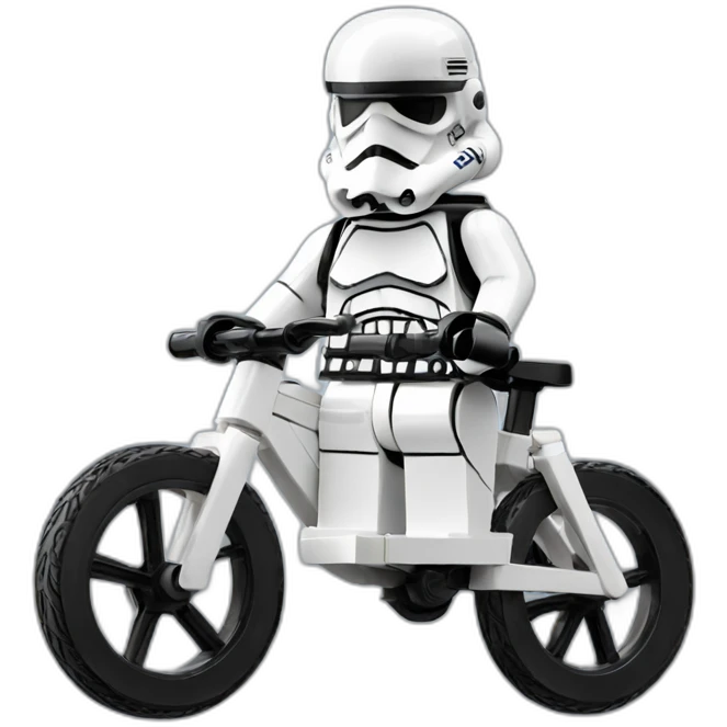 Cute Lego Stormtrooper on bicycle emoji
