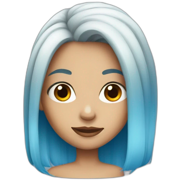 Half blue hair girl emoji