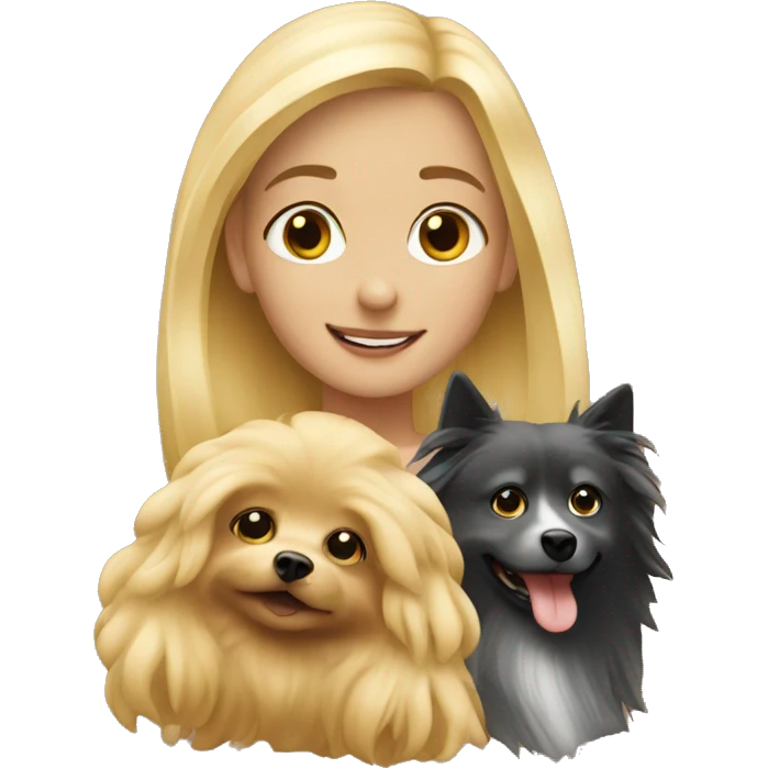 blonde girl with a spitz emoji