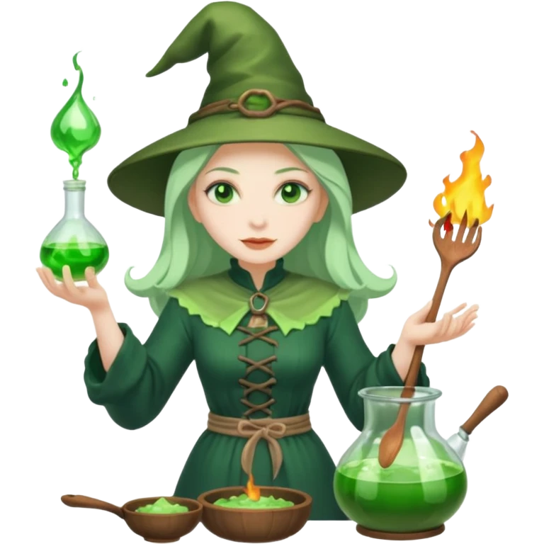 green witch cooking potion emoji