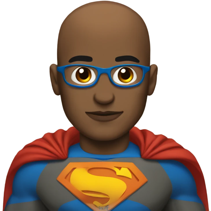Bald brown Superman  emoji