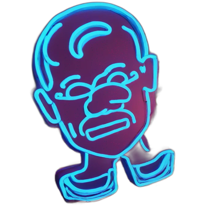Juicy booty neon sign style man emoji