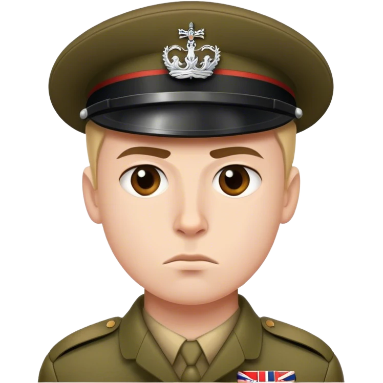 The British soldier is serious and photorealistic emoji