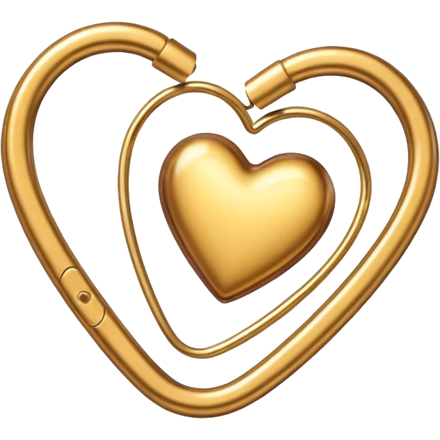 gold paperclip and a brown heart on top emoji