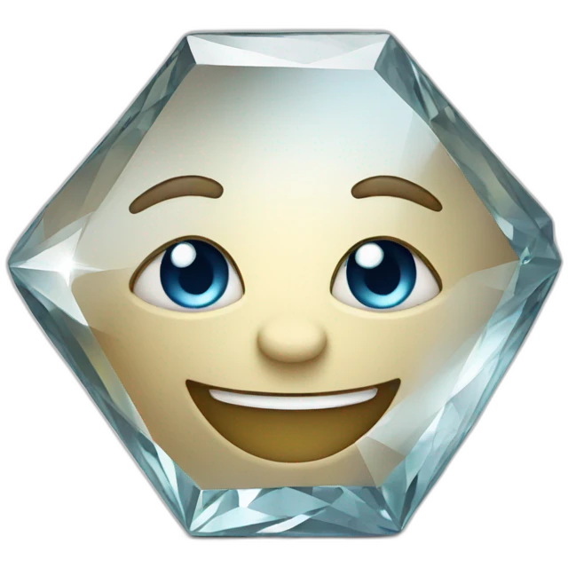 A diamond with a smile emoji
