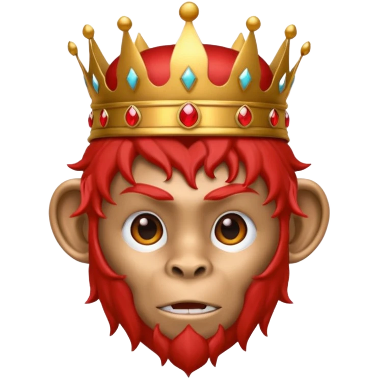 red monkey king with red crown emoji