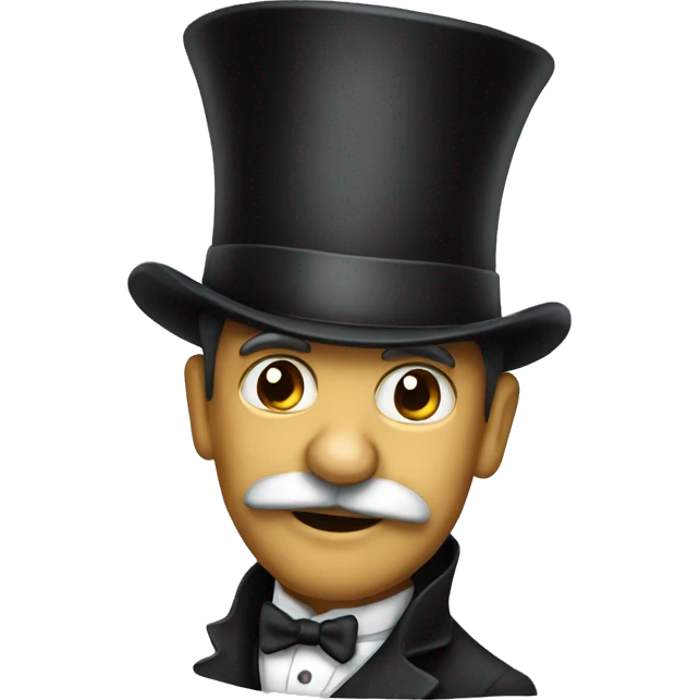 Rich man with a tophat wth a crooked nose emoji