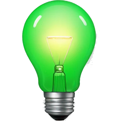 green lightbulb lit emoji