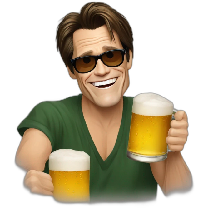 Jim Carrey buvant un bière emoji