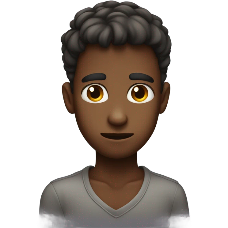 Shy boy with eyes looking down not fully and make the eyebrows tilted downwards emoji