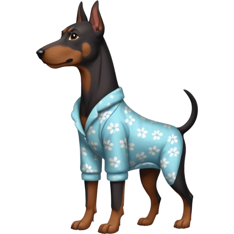 Doberman with pajamas on emoji