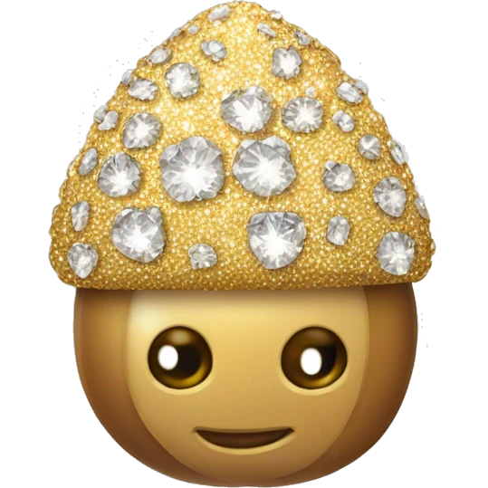 sparkling diamond Acorn, gold stem emoji