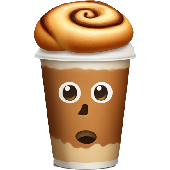 Cinnamon and cappuccino bun in a disposable glass emoji