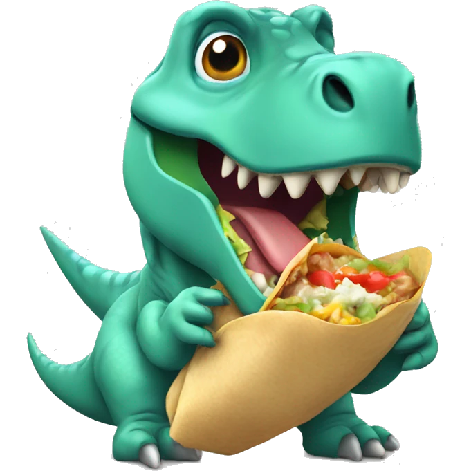 Tara-dactyl dinosaur  eating a burrito  emoji