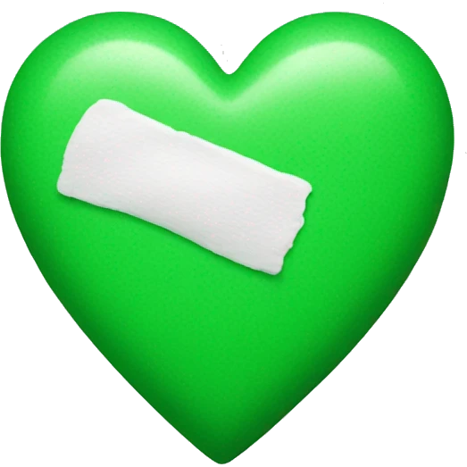 green heart with sticking plaster emoji