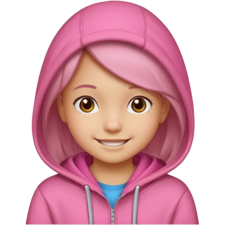 girl kid in pink hoodie emoji