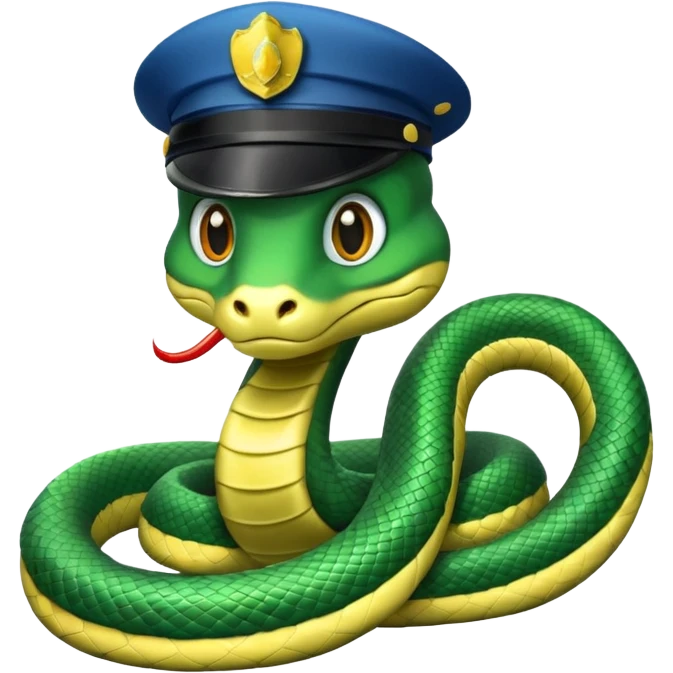 Snake wearing police hat and tie.
















 emoji