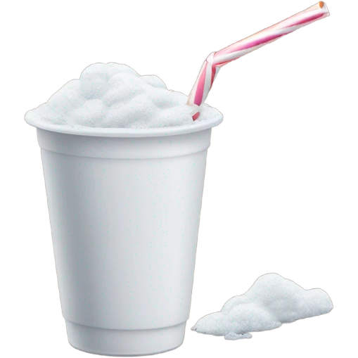 one drinking straw with powdered sugar on a table emoji