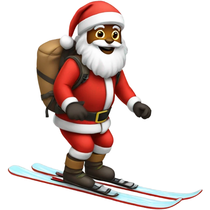 Santa skiing emoji
