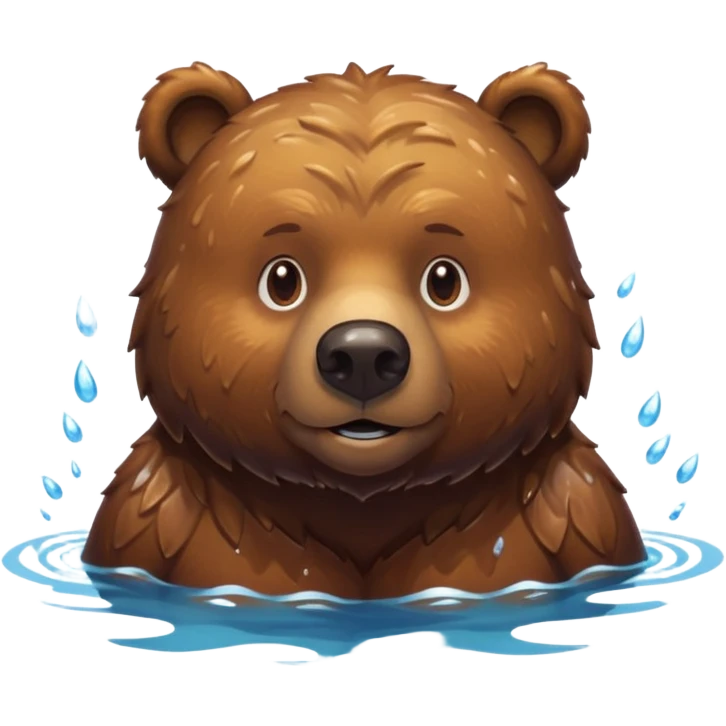  The bear is swimming emoji