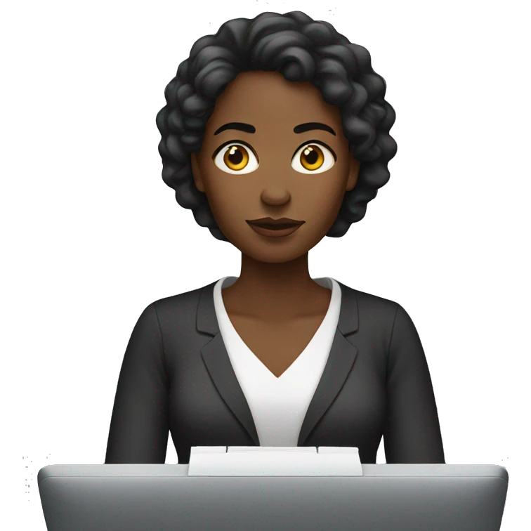 Black woman typing emoji