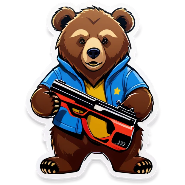 Bear with gun emoji