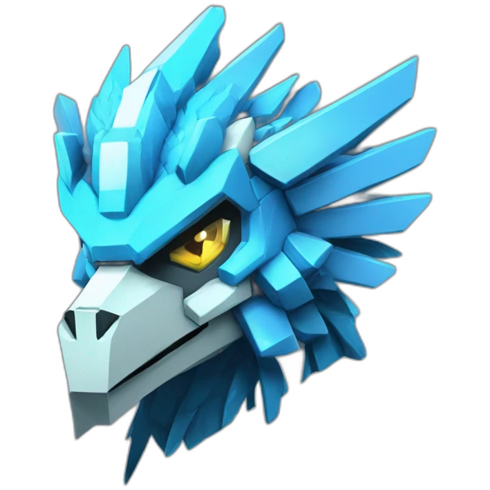 Minecraft Articuno Cyberpunk Head emoji