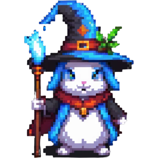 rabbit wizard with magic hat emoji