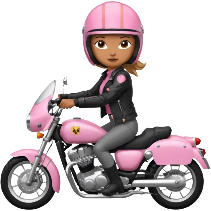 woman rider riding pink motorbike emoji