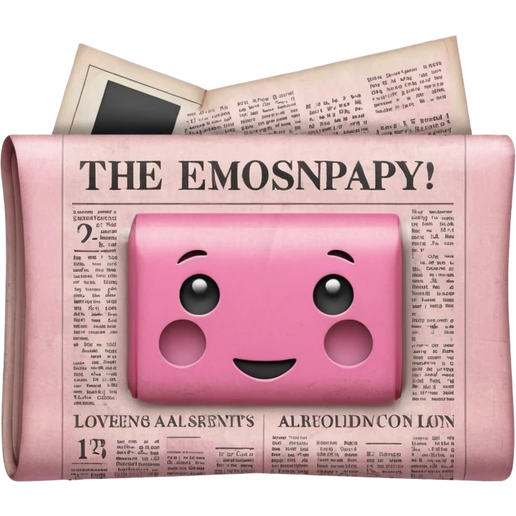 pink newspaper emoji