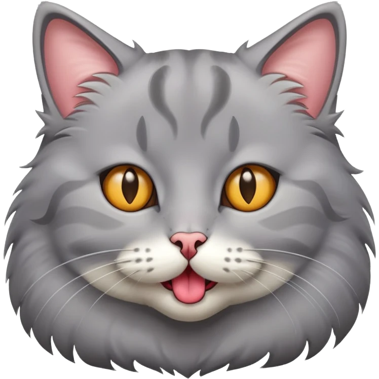 grey cat with tongue out emoji