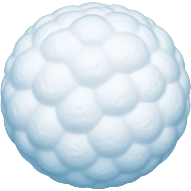 round fluffy snowball flying through the air with a soft white and light blue smooth flowing trail resembling motion blur or wind streaks, soft powdery texture, slightly irregular shape, cold and light, modern iOS emoji style with clean minimal design, soft shadows, subtle highlights emoji