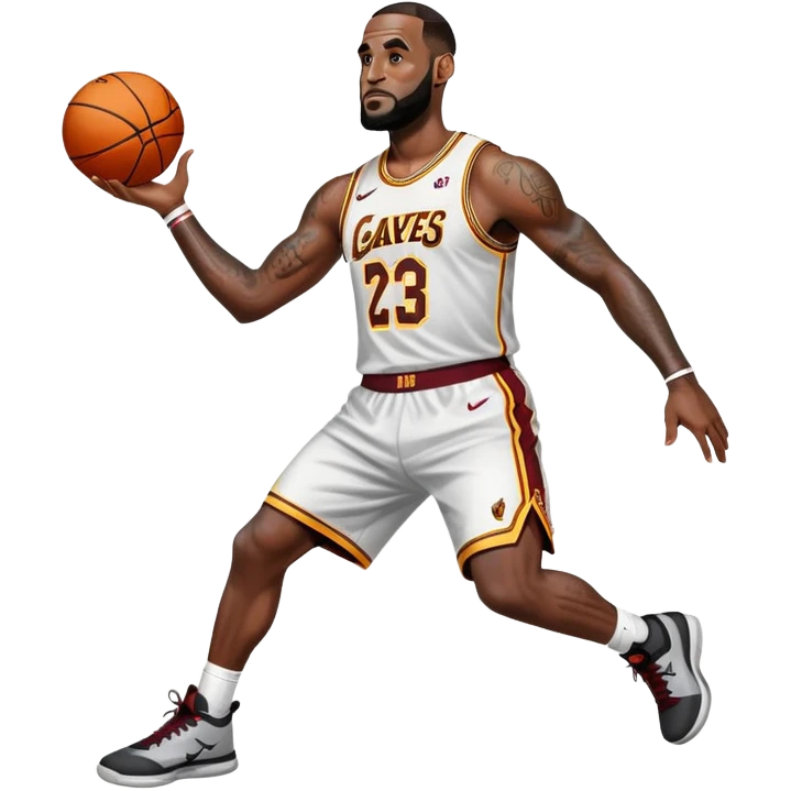 LeBron James doing the chalk toss emoji