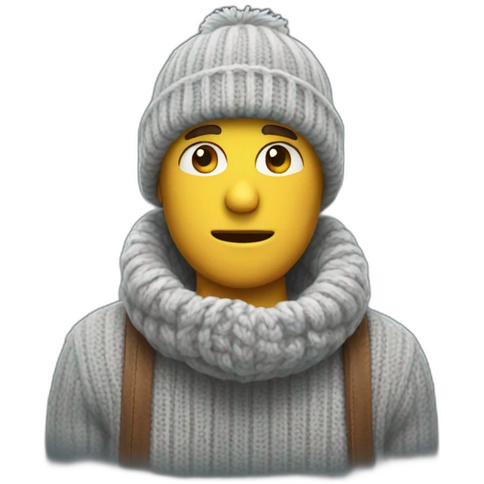 cold man with a  knit cap emoji