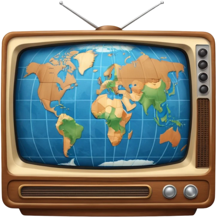 Tv with an globe of the earth emoji