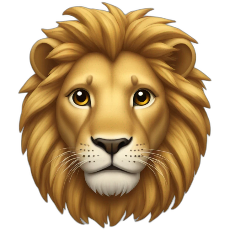 Lion coiffé  en queue de cheval  emoji