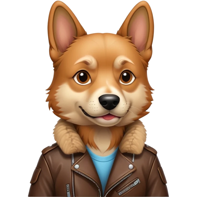 cool dog wearing leather jacket emoji