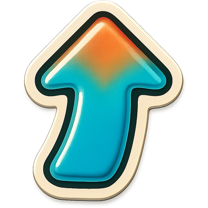 Стрелка вверх. Минималистичный линейный рисунок emoji