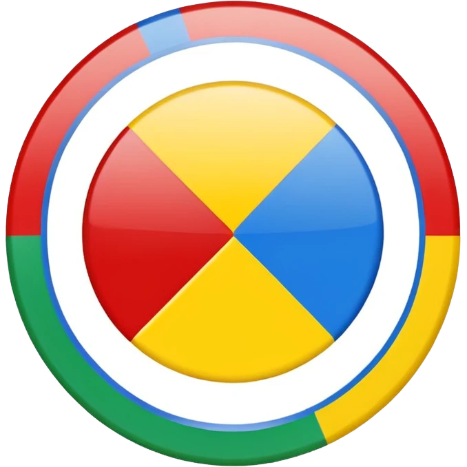 a circle with yellow blue red and green in it such as a uno play card  emoji