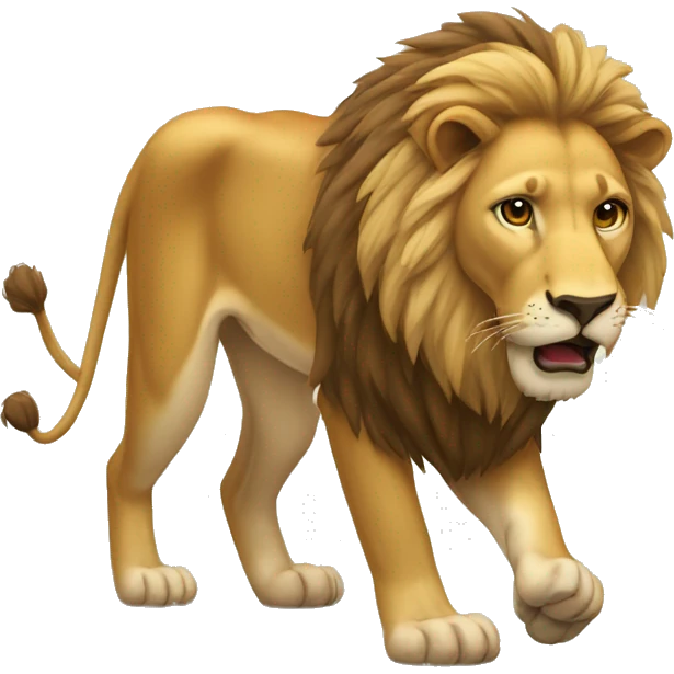 Lion stalking prey emoji