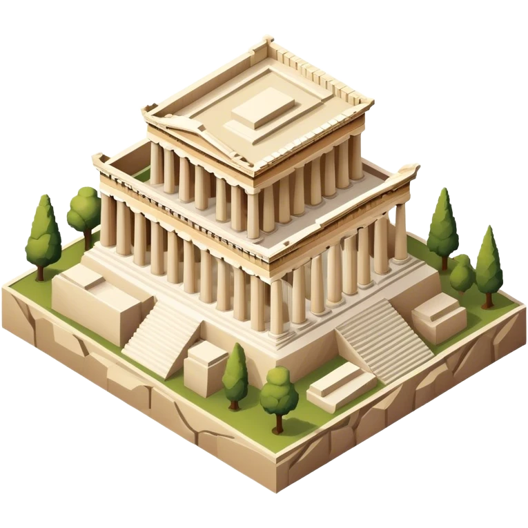Greek acropolis isometric exterior emoji