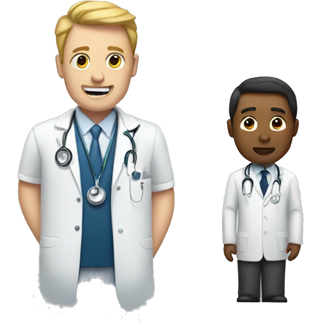 man with suit talking to a doctor emoji