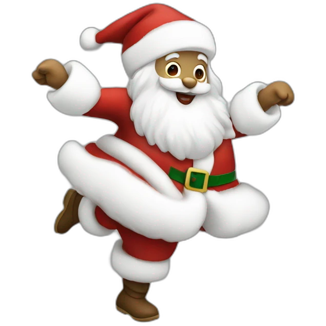 Dancing white skin santa emoji