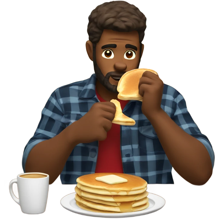 Lumberjack eating pancakes at Dennys  emoji